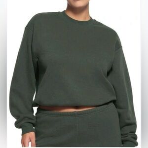 Skims Cotton blend Fleece Classic crewneck sweatshirt. Size XL